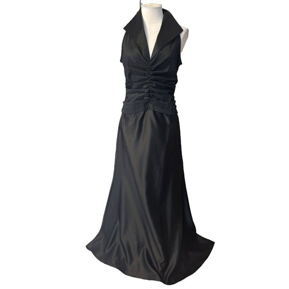 Tadashi Formal Long Dress 10 Black Taffeta Evening Wedding Party Cruise - Picture 1 of 12